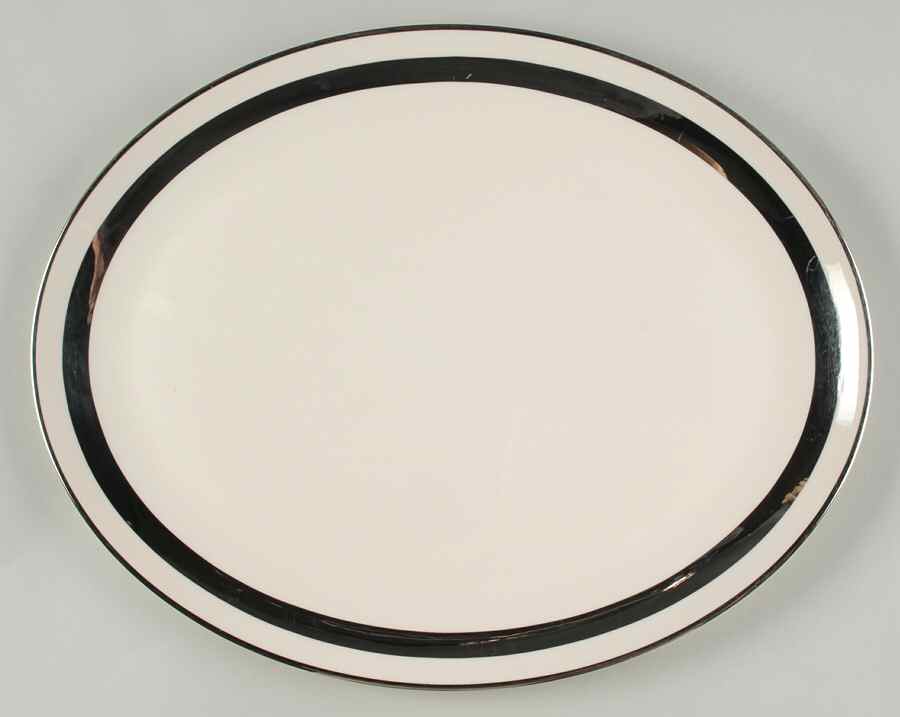 Theme (Wide Platinum, Rim & Coupe) 16" Oval Serving Platter by Flintridge-1