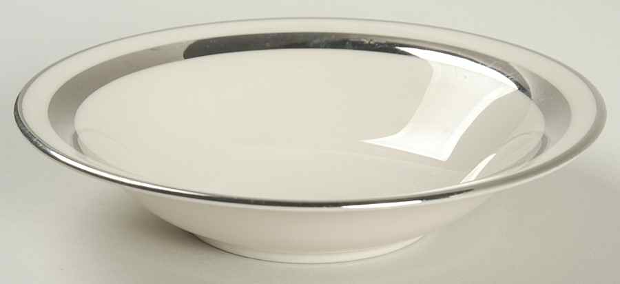 Theme (Wide Platinum, Rim & Coupe) Fruit/Dessert (Sauce) Bowl by Flintridge-1