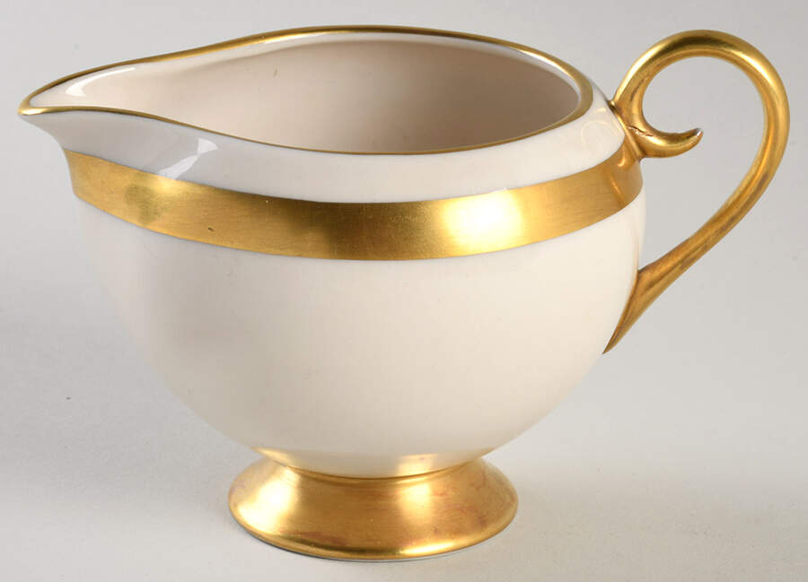 Theme (Wide Gold, Rim & Coupe) Creamer by Flintridge-1