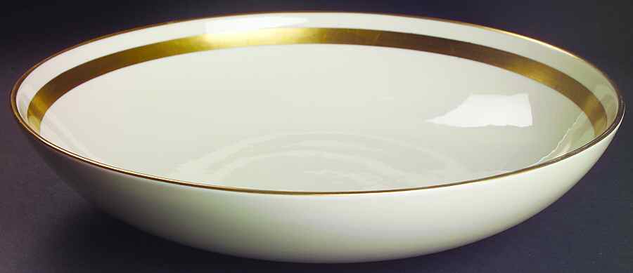 Theme (Wide Gold, Rim & Coupe) 14" Large Salad Serving Bowl by Flintridge-1