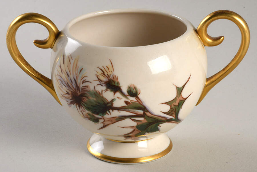 Thistle Sugar Bowl No Lid by Flintridge-1