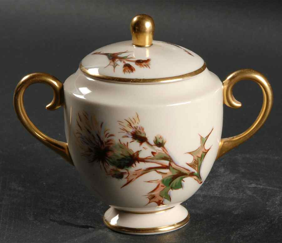 Thistle Mini Sugar Bowl & Lid by Flintridge-1