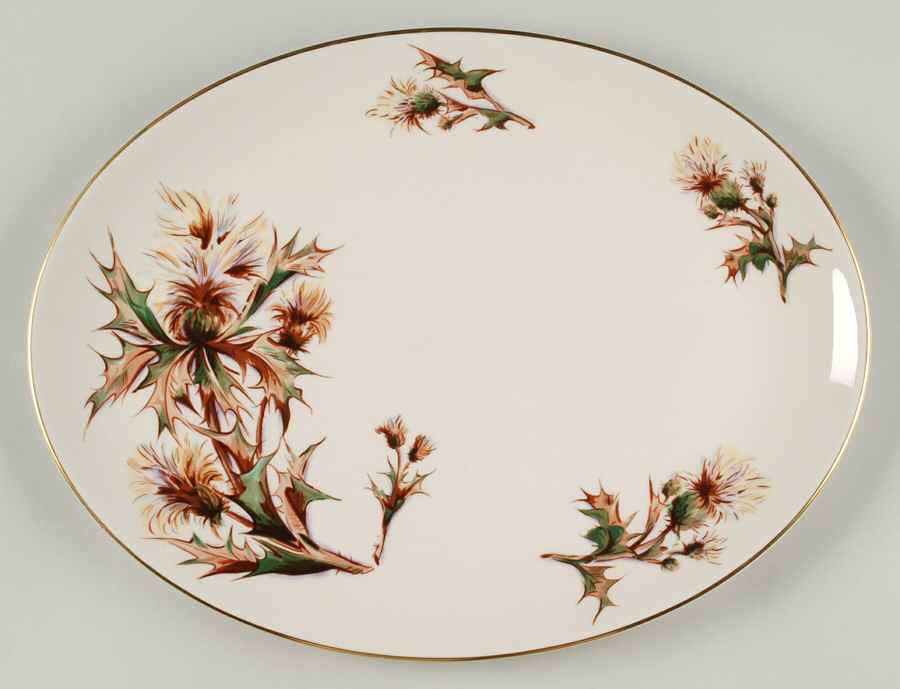 Thistle 14" Oval Serving Platter by Flintridge-1