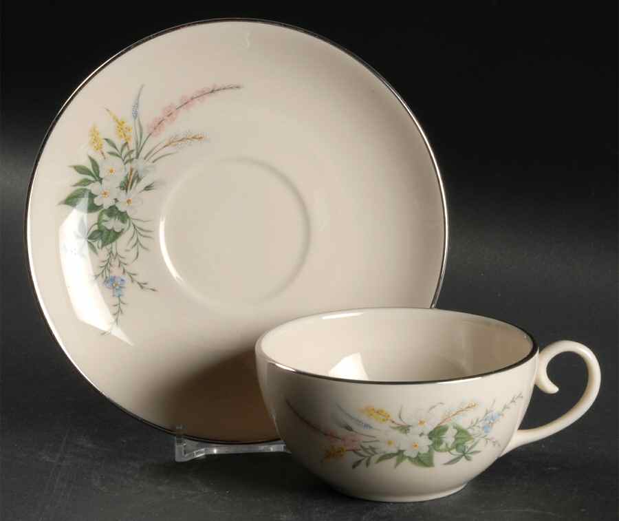 True Love No Color Band (Rim & Coupe) Flat Cup & Saucer Set by Flintridge-1