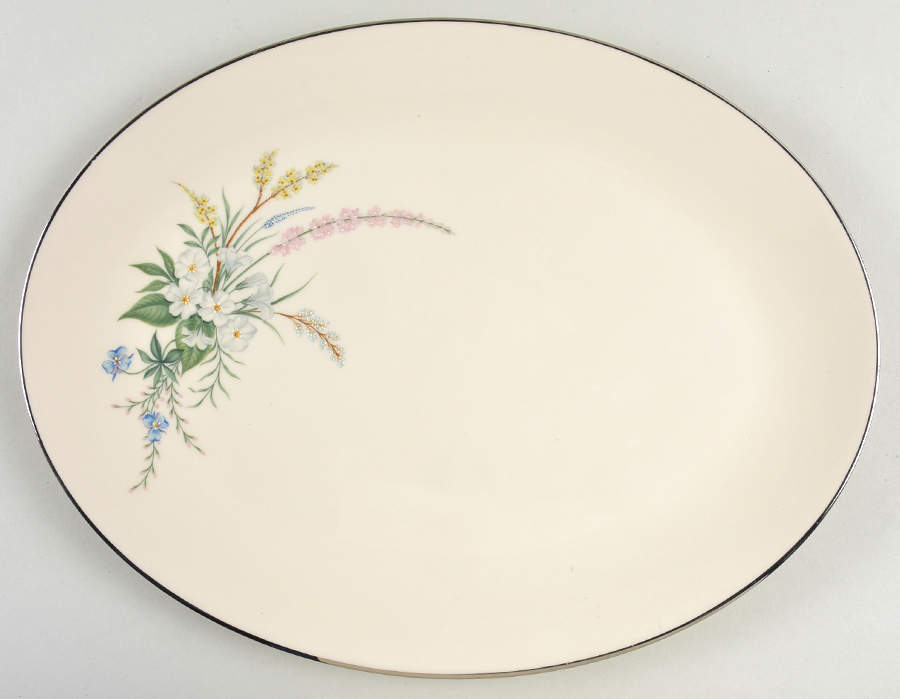 True Love No Color Band (Rim & Coupe) 14" Oval Serving Platter by Flintridge-1
