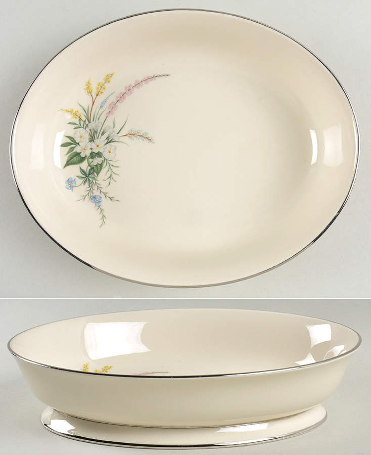 True Love No Color Band (Rim & Coupe) 9" Oval Vegetable Bowl by Flintridge-1
