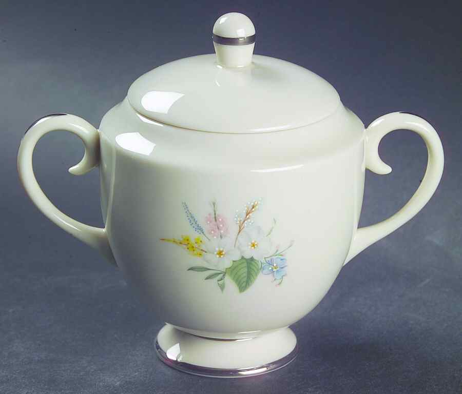 True Love No Color Band (Rim & Coupe) Small Sugar Bowl & Lid by Flintridge-1