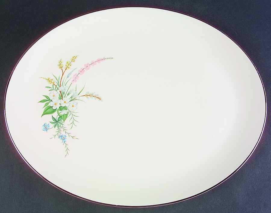 True Love No Color Band (Rim & Coupe) 16" Oval Serving Platter by Flintridge-1