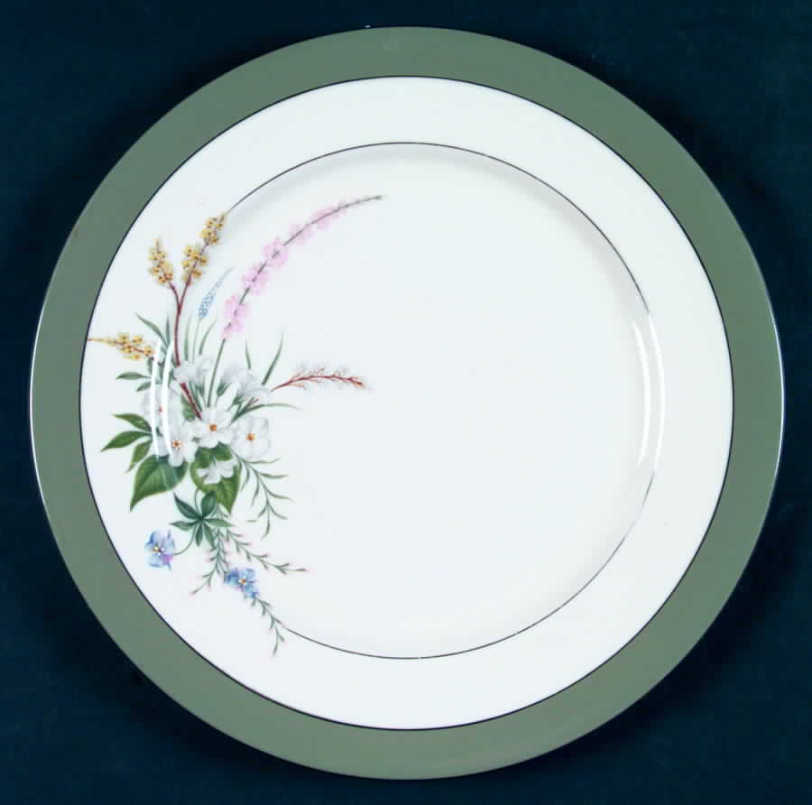 True Love Sage Green (Rim & Coupe) Dinner Plate by Flintridge-1