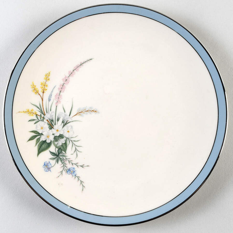 True Love Strata Blue (Rim & Coupe) Coupe Salad Plate by Flintridge-1