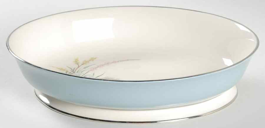 True Love Strata Blue (Rim & Coupe) 9" Oval Vegetable Bowl by Flintridge-1