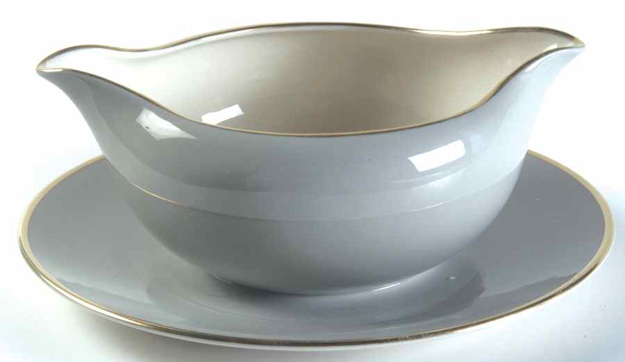 Twilight (Gold) Gravy Boat with Attached Underplate by Flintridge-1