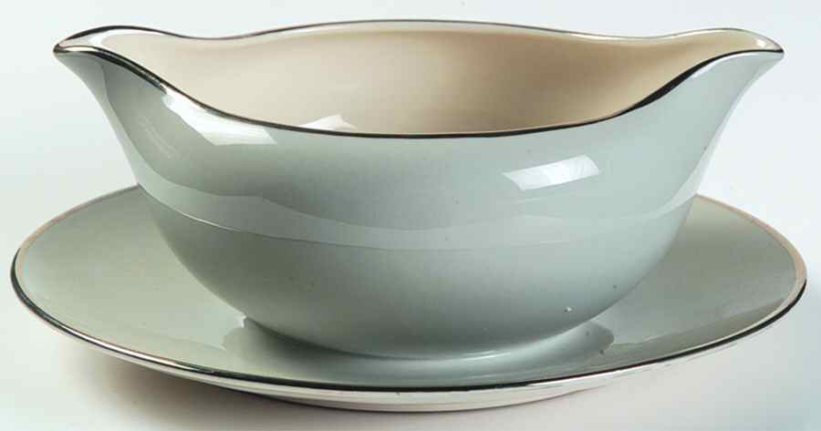 Twilight (Platinum) Gravy Boat with Attached Underplate by Flintridge-1