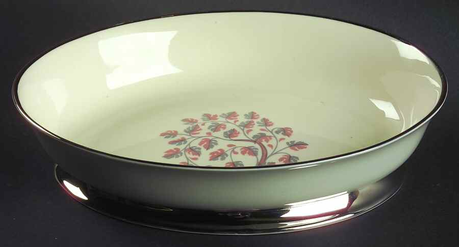 Twilight (Platinum) 9" Oval Vegetable Bowl by Flintridge-1