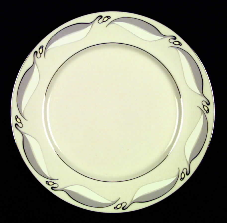 Valinda Leaf Gray (Rim & Coupe) Dinner Plate by Flintridge-1