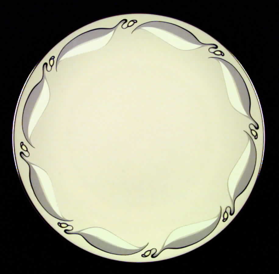 Valinda Leaf Gray (Rim & Coupe) Coupe Dinner Plate by Flintridge-1