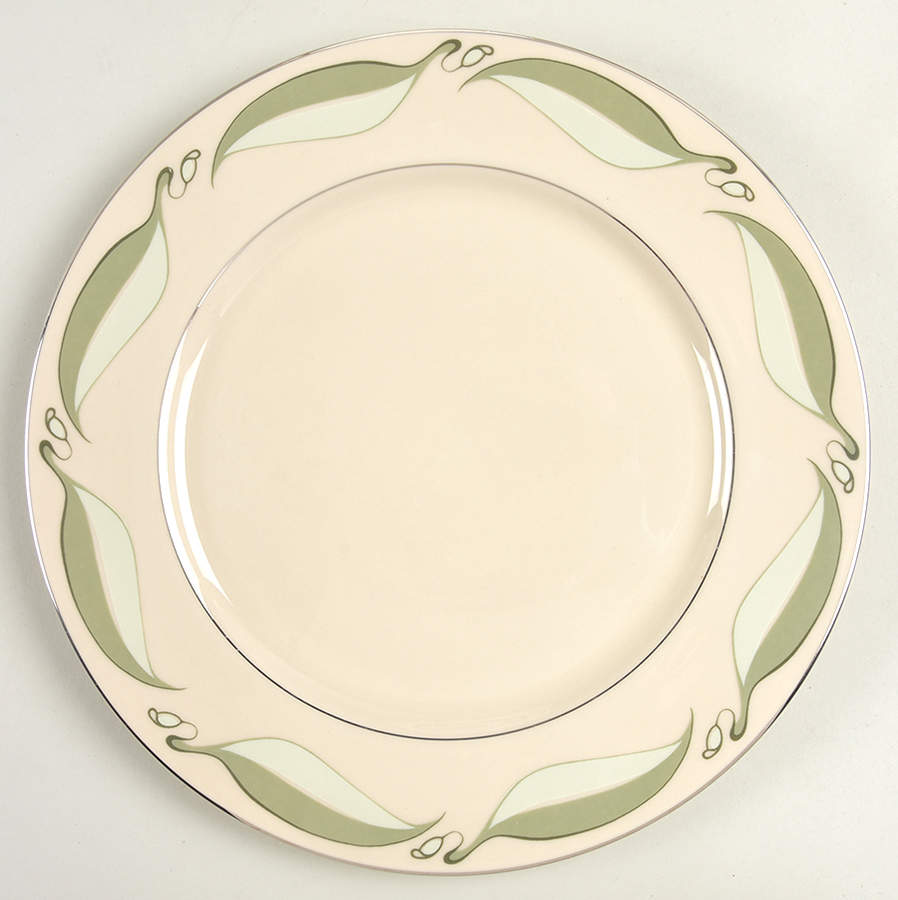 Valinda Leaf Light Green (Rim & Coupe) Dinner Plate by Flintridge-1
