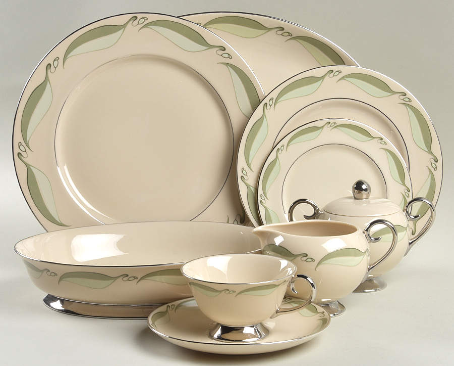 Valinda Leaf Light Green (Rim & Coupe) 45 Piece Starter Set by Flintridge-1