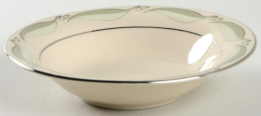 Valinda Leaf Light Green (Rim & Coupe) Fruit/Dessert (Sauce) Bowl by Flintridge-1