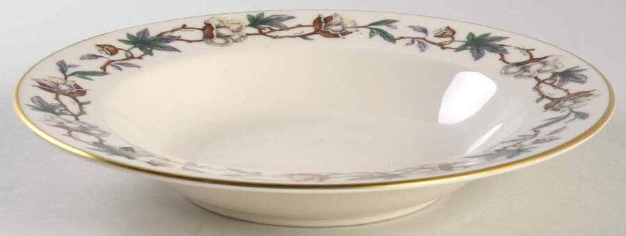 Woodrose No Color Band (Gold Trim, Rim) Rim Soup Bowl by Flintridge-1