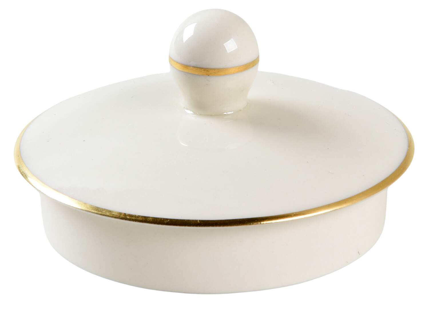Woodrose No Color Band (Gold Trim, Rim) Lid for Teapot by Flintridge-1
