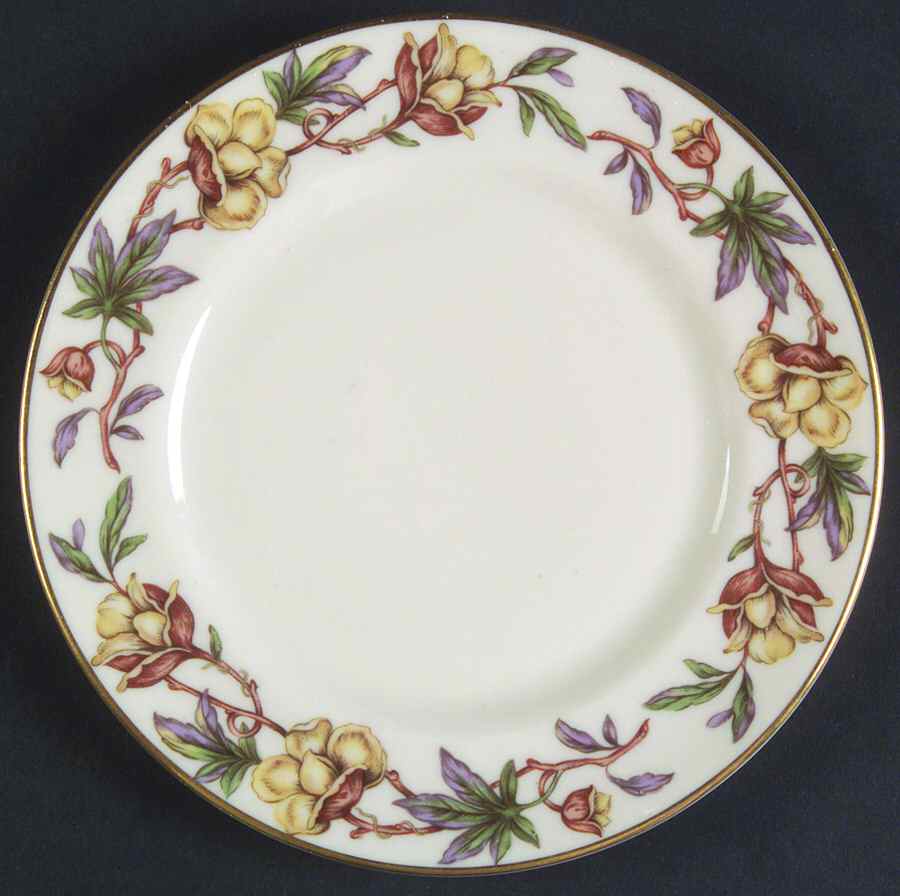 Woodrose No Color Band (Gold Trim, Rim) Bread & Butter Plate by Flintridge-1