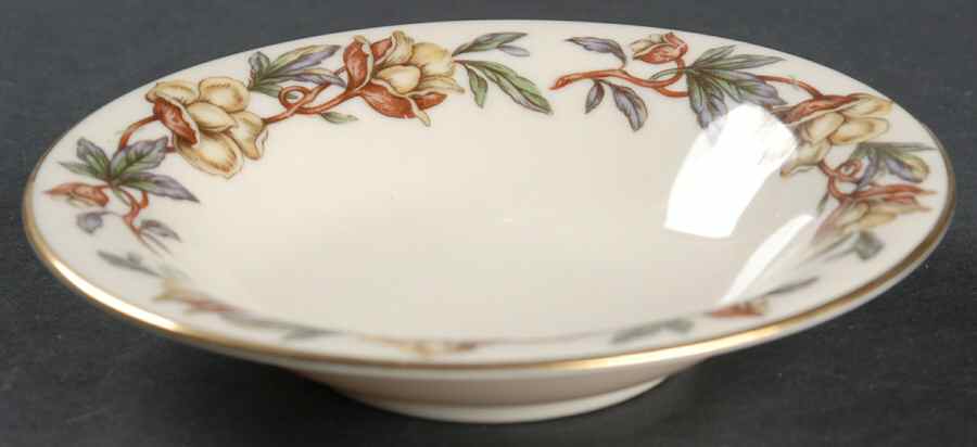 Woodrose No Color Band (Gold Trim, Rim) Rim Fruit/Dessert (Sauce) Bowl by Flintridge-1