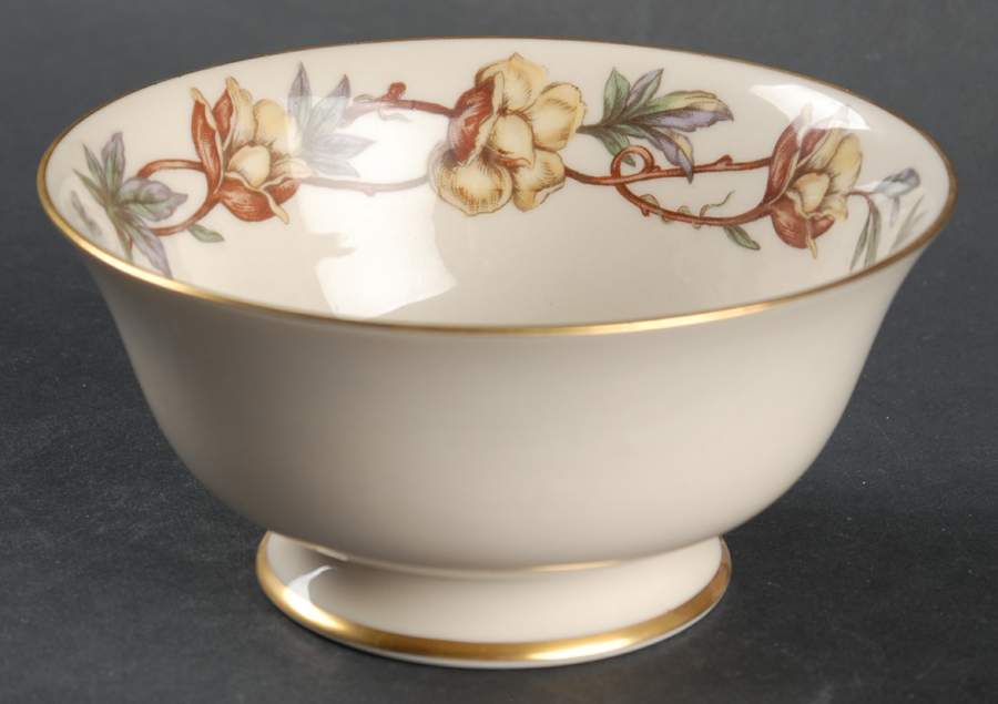 Woodrose No Color Band (Gold Trim, Rim) Coupe Cereal Bowl by Flintridge-1