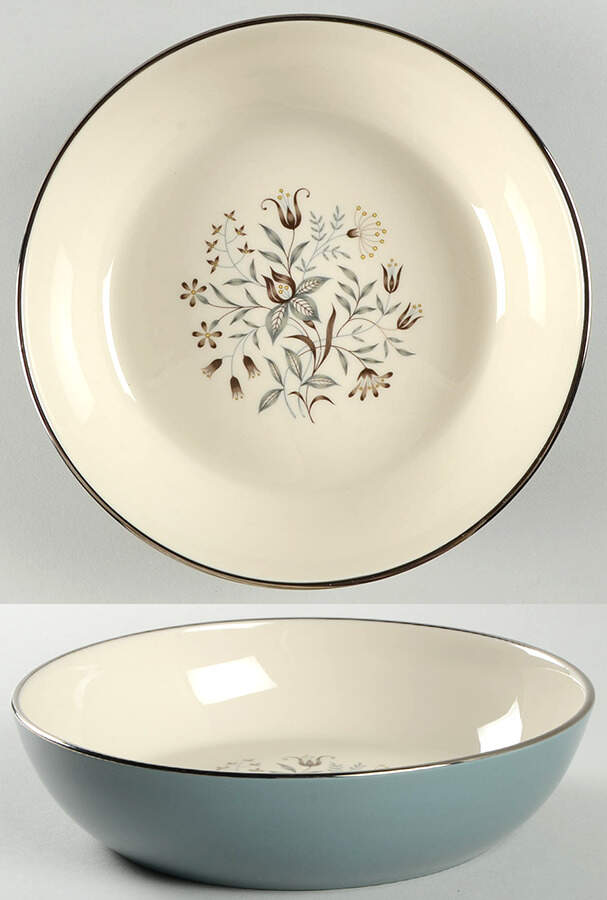 Woodsong Peacock (Rim & Coupe) 8" Round Vegetable Bowl by Flintridge-1