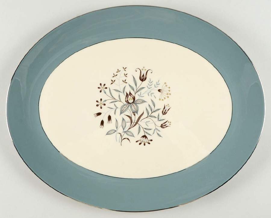 Woodsong Peacock (Rim & Coupe) 16" Oval Serving Platter by Flintridge-1
