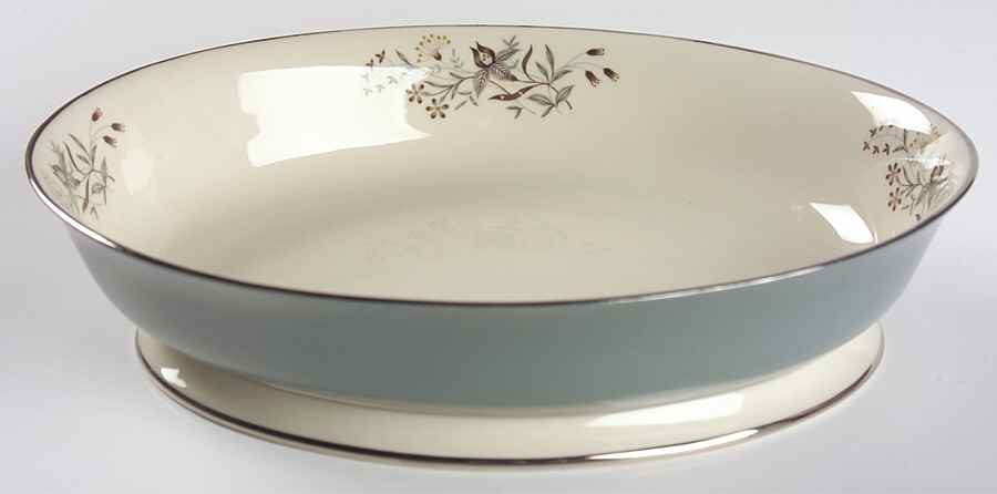 Woodsong Peacock (Rim & Coupe) 9" Oval Vegetable Bowl by Flintridge-1