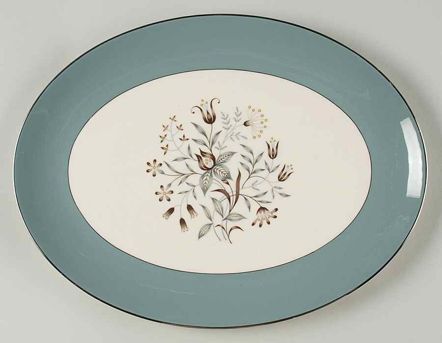 Woodsong Peacock (Rim & Coupe) 14" Oval Serving Platter by Flintridge-1