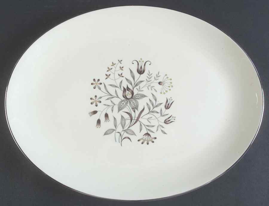 Woodsong No Color Band (Coupe) 14" Oval Serving Platter by Flintridge-1