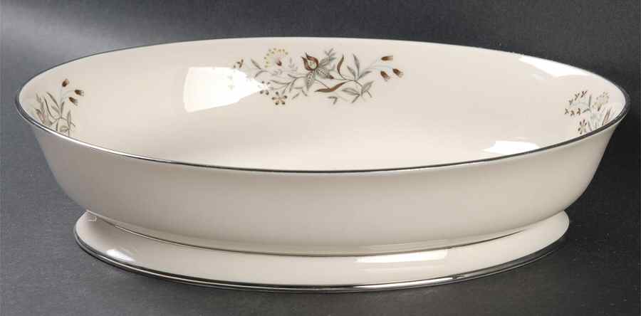 Woodsong No Color Band (Coupe) 10" Oval Vegetable Bowl by Flintridge-1