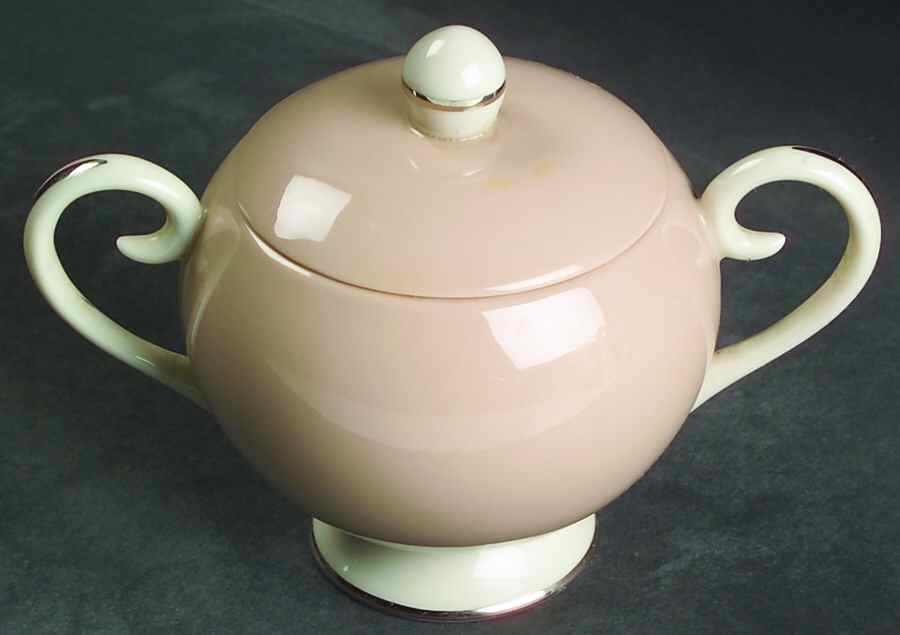 Woodsong Tan (Rim & Coupe) Sugar Bowl & Lid by Flintridge-1