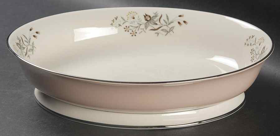 Woodsong Tan (Rim & Coupe) 10" Oval Vegetable Bowl by Flintridge-1