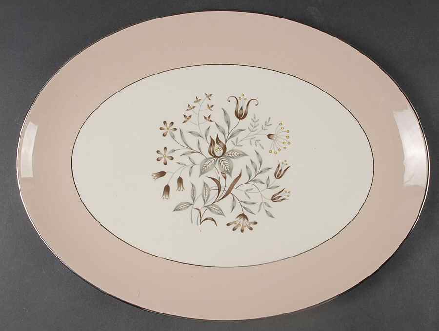 Woodsong Tan (Rim & Coupe) 14" Oval Serving Platter by Flintridge-1