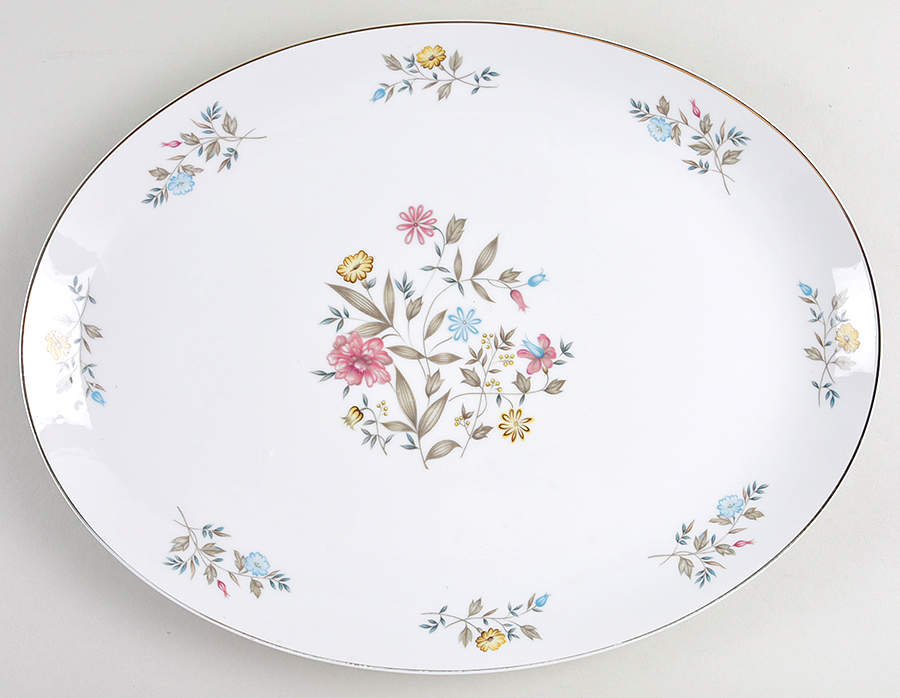 Blossom Time 16" Oval Serving Platter by Flair-1