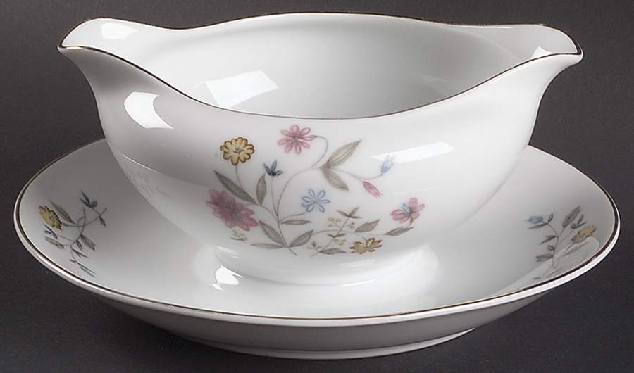 Blossom Time Gravy Boat with Attached Underplate by Flair-1