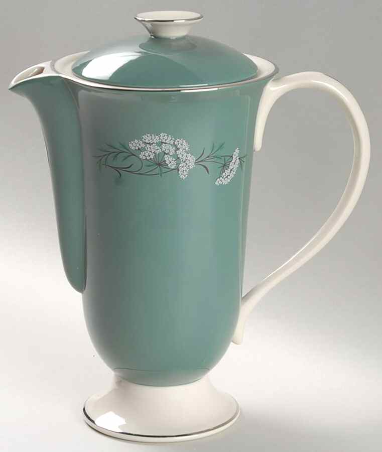 Queen's Lace Green Coffee Pot & Lid by Fleetwood-1