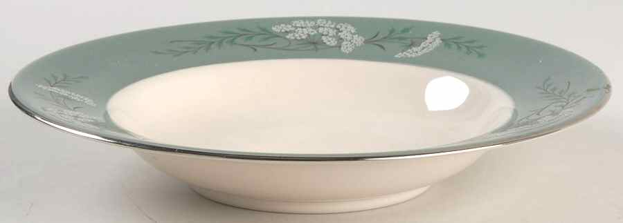 Queen's Lace Green Rim Soup Bowl by Fleetwood-1