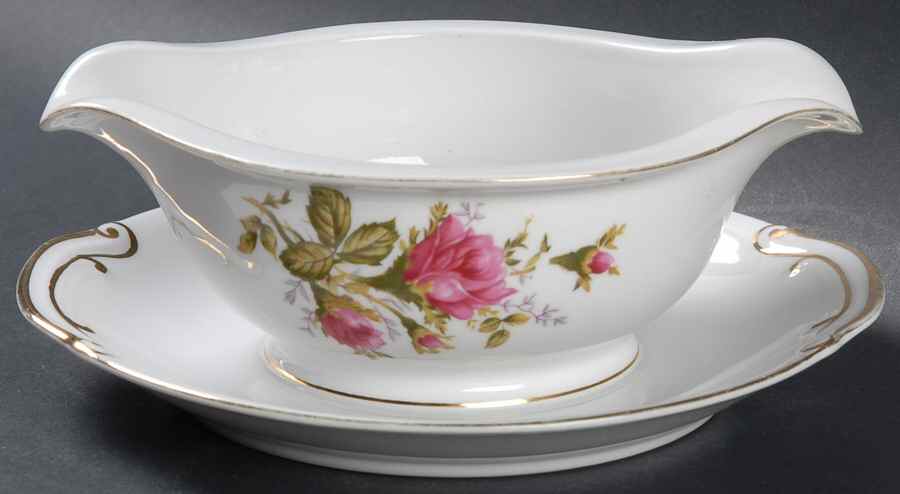 FLP1 Gravy Boat with Attached Underplate by Floral Park-1
