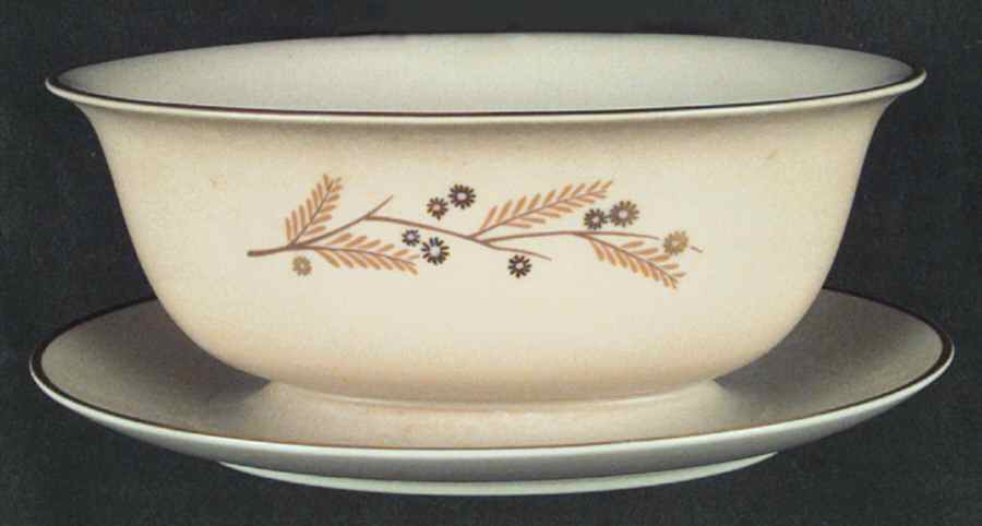 Acacia Gravy Boat with Attached Underplate by Franciscan-1