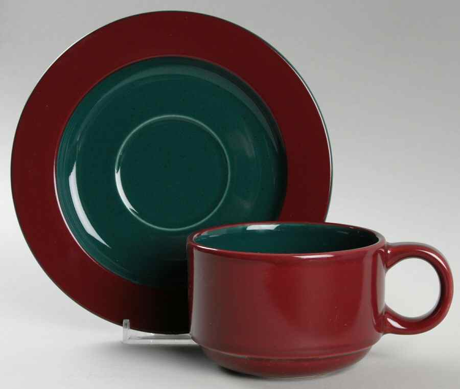 Aegean Flat Cup & Saucer Set by Franciscan-1
