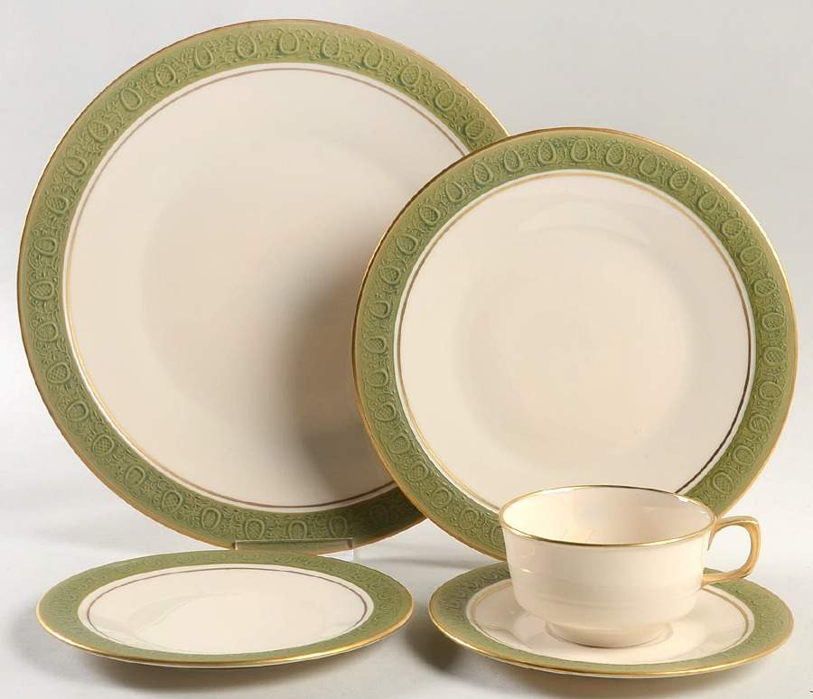 Antique Green 5 Piece Place Setting by Franciscan-1