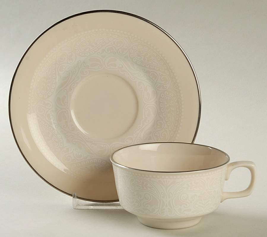 Applique Flat Cup & Saucer Set by Franciscan-1