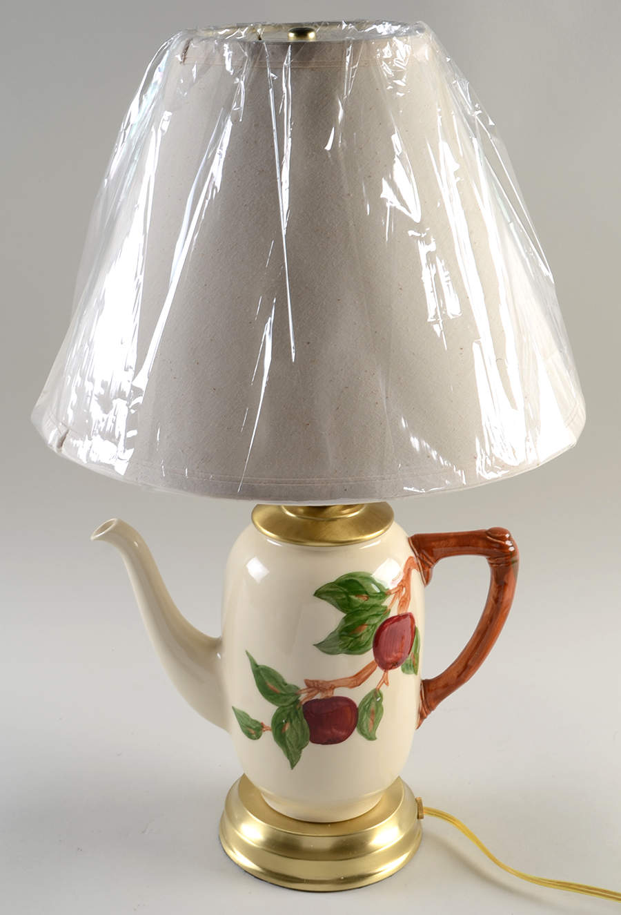 Apple (USA Backstamp) Electric Coffee Pot Lamp & Shade by Franciscan-1