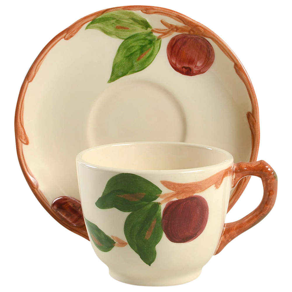 Apple (USA Backstamp) Flat Cup & Saucer Set by Franciscan-1