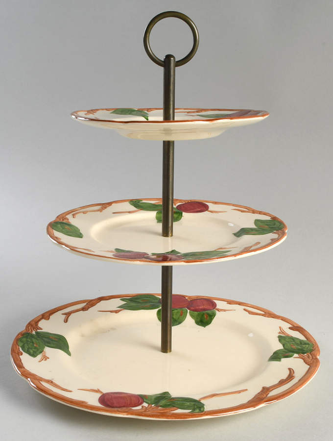 Apple (USA Backstamp) 3-Tiered Serving Tray (DP, SP, BB) by Franciscan-1