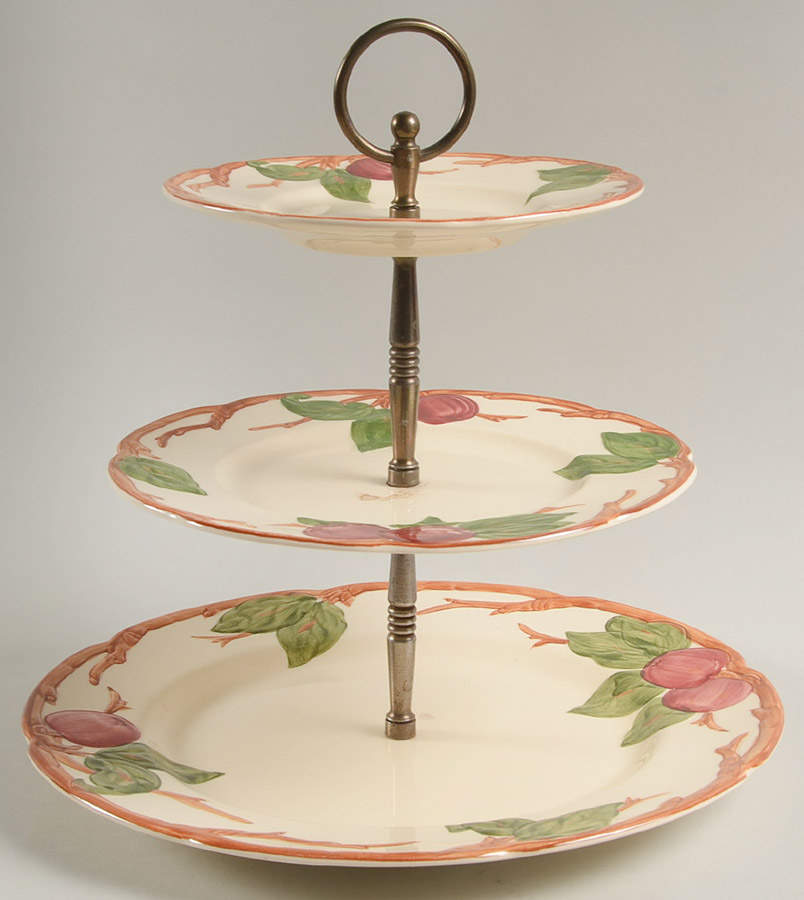 Apple (USA Backstamp) 3-Tiered Serving Tray (DP, SP, BB) by Franciscan-1